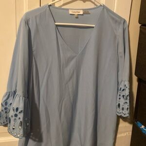 Calvin Klein 3/4 sleeved blouse in light blue size women’s small
